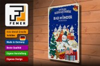 Blechschild Weihnachtsgrüße aus BAD MÜNDER Geschenk  30x40cm