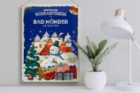 Blechschild Weihnachtsgrüße aus BAD MÜNDER Geschenk  30x40cm