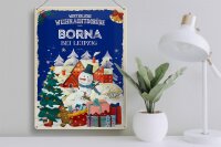 Blechschild Weihnachtsgrüße BORNA bei Leipzig Geschenk  30x40cm