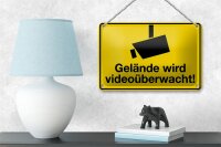 Blechschild Spruch 18x12cm Gelände wird videoüberwacht