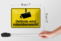 Blechschild Spruch 18x12cm Gelände wird videoüberwacht