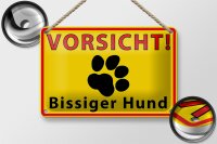 Blechschild Tiere 18x12cm Vorsicht bissiger Hund