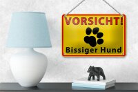 Blechschild Tiere 18x12cm Vorsicht bissiger Hund