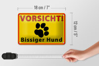 Blechschild Tiere 18x12cm Vorsicht bissiger Hund
