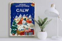 Blechschild Weihnachtsgrüße CALW Geschenk Fest  30x40cm