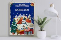 Blechschild Weihnachtsgrüße aus DORSTEN Geschenk  30x40cm
