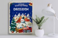 Blechschild Weihnachtsgrüße aus DRESDEN Geschenk  30x40cm
