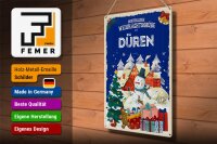 Blechschild Weihnachtsgrüße aus DÜREN Geschenk  30x40cm