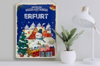 Blechschild Weihnachtsgrüße aus ERFURT Geschenk  30x40cm