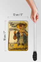 Blechschild Spruch 12x18cm wer Bier trinkt Landwirtschaft