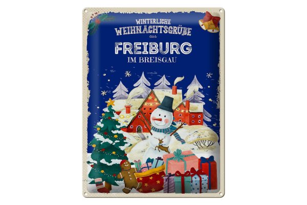 Blechschild Weihnachtsgrüße aus FREIBURG IM BREISGAUN  30x40cm