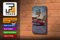 Blechschild Auto 12x18cm Oldtimer El Camino breakfast lunch