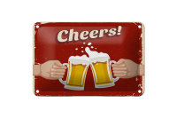 Blechschild Alkohol 18x12cm Beer Cheers Bier