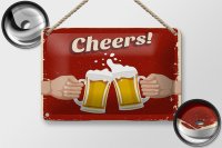 Blechschild Alkohol 18x12cm Beer Cheers Bier