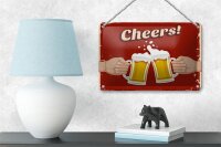 Blechschild Alkohol 18x12cm Beer Cheers Bier