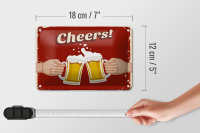 Blechschild Alkohol 18x12cm Beer Cheers Bier