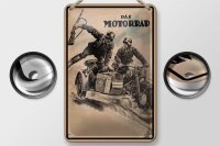 Blechschild Retro 12x18cm das Motorrad Soldaten