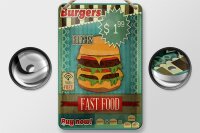 Blechschild Essen 12x18cm fast food Burgers buy now wifi