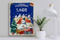 Blechschild Weihnachtsgrüße LAGE Geschenk FEST  30x40cm