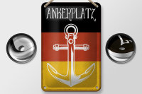 Blechschild Hinweis 12x18cm Deutscher Ankerplatz Schiff See
