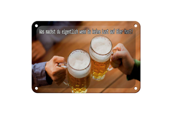 Blechschild Spruch 18x12cm Bier wenn du keine Lust hast