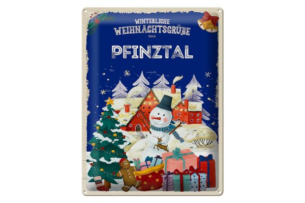 Blechschild Weihnachtsgrüße PFINZTAL Geschenk  30x40cm