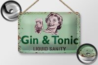 Blechschild Alkohol 18x12cm Gin & Tonic liquid sanity