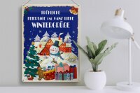 Blechschild liebe Wintergrüße Weihnachtsgrüße Geschenk  30x40cm