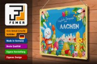 Blechschild Ostern Ostergrüße 40x30cm AACHEN Geschenk Fest