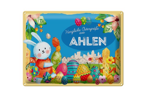 Blechschild Ostern Ostergrüße 40x30cm AHLEN Geschenk