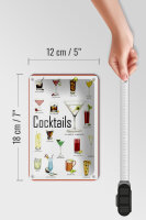 Blechschild Alkohol 12x18cm Cocktails cuba libre Martini
