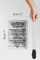 Blechschild Spruch 12x18cm rules of the bathroom wash hands