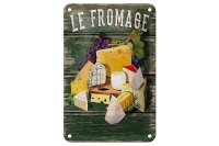 Blechschild Essen 12x18cm Le Fromage Käse Sorten Cheese