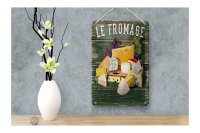 Blechschild Essen 12x18cm Le Fromage Käse Sorten Cheese