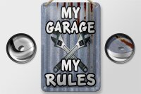Blechschild Vintage 12x18cm my Garage my rules