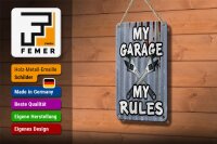 Blechschild Vintage 12x18cm my Garage my rules