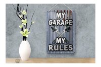 Blechschild Vintage 12x18cm my Garage my rules