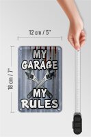 Blechschild Vintage 12x18cm my Garage my rules