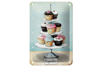 Blechschild Süßigkeiten 12x18cm Cupcakes kleine Kuchen