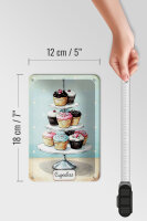 Blechschild Süßigkeiten 12x18cm Cupcakes kleine Kuchen