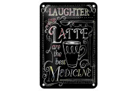Blechschild Spruch 12x18cm Laughter and Latte are the best