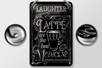 Blechschild Spruch 12x18cm Laughter and Latte are the best
