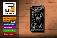 Blechschild Spruch 12x18cm Laughter and Latte are the best