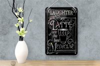 Blechschild Spruch 12x18cm Laughter and Latte are the best