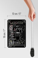 Blechschild Spruch 12x18cm Laughter and Latte are the best