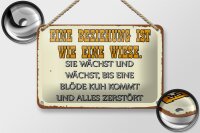 Blechschild Spruch 18x12cm Eine Beziehung wie eine Wiese