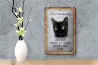 Blechschild Spruch 12x18cm Bombaykatze Katze Schild