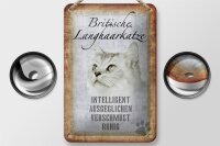 Blechschild Spruch 12x18cm britische Langhaarkatze Schild