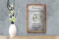 Blechschild Spruch 12x18cm britische Langhaarkatze Schild