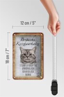 Blechschild Spruch 12x18cm britische Kurzhaarkatze Schild